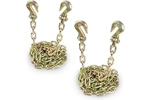 AYMMIC Transport Binder Chain for Tie Down,5/16'' x 10',Tow Chain with Grade 70,with Clevis Grab Hooks,4,700 lbs Working Load Limit,for Secure Heavy Loads to A Truck Or Flatbed Trailer (2Pack)