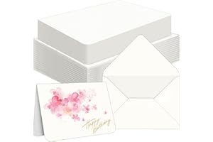 Vmiapxo 50 Sets Blank Watercolor Cards with Envelopes, Heavyweight 5x7 Inch 100% Cotton 140lb/300gsm Watercolor Postcards to Paint, Foldable Blank Paper Cards for DIY Greeting Cards Christmas Birthday