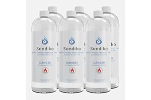 Sondiko Fireplace Fuel for Table Top Fire Pit, Bioethanol Fuel Tabletop Fire Pit, Clean Burning Sustainable Fuel, Premium Ethanol Smokeless Fuel for Fireplaces, Fire Pits, Stoves and Burners