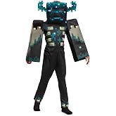 Disguise Minecraft Warden Costume, Official Deluxe Minecraft Costume for Kids with Headpiece and Jumpsuit, Child Size (4-6)