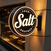 Custom Advertising Logo Single/Double Sided Lightbox Sign for Business Wall | Personalized Logo Light Box Sign, Waterproof LED Lightbox, Office, Salon, Bar, Coffee Shop &amp; Restaurant Round
