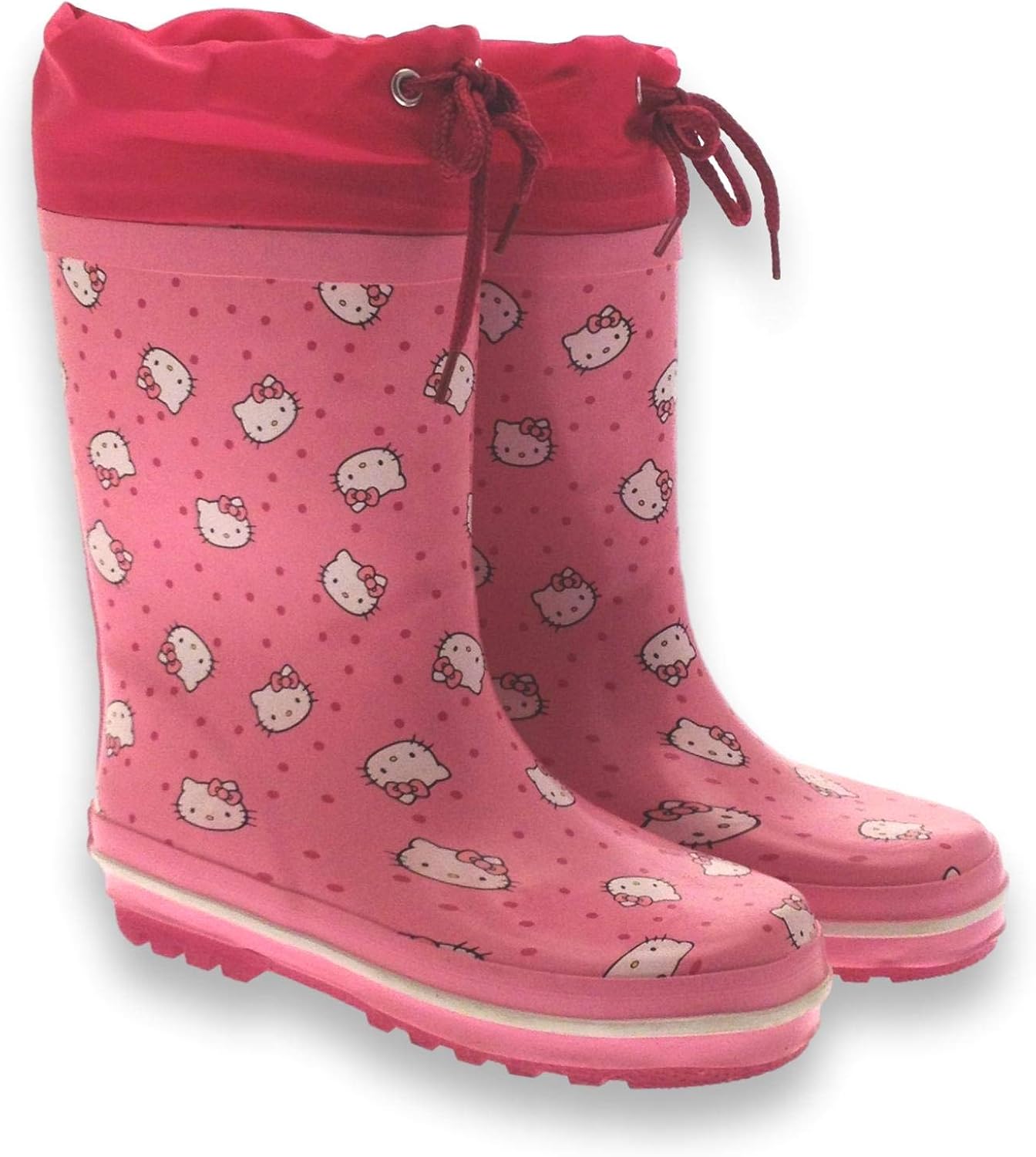 Hello Kitty Tie Top Rubber Wellington Boots (12 UK Child) Pink Amazon
