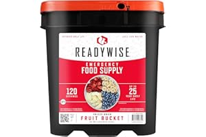 READYWISE - Emergency Food Supply, Fruit Bucket, 120 Servings, MRE, Premade, Freeze Dried Survival Food for Hiking, Adventure & Camping Essentials, Individually Packaged, 20 Year Shelf Life