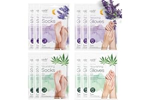Epielle Relaxing and Nourishing Socks and Gloves 12 Pairs, Moisturizing Cream & Lotion with Lavender & Rosemary Extract, Spa Gifts, Mother's Day Gifts, Teacher's Appreciation