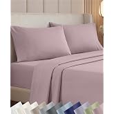 California Design Den 1000 Thread Count Queen Size Sheet Set, Dusty Rose | Backed by Good Housekeeping Seal - 100% Cotton Sateen - Soft, Thick &amp; Heavy, 16" Deep Pocket, All-Around Elastic, Durable