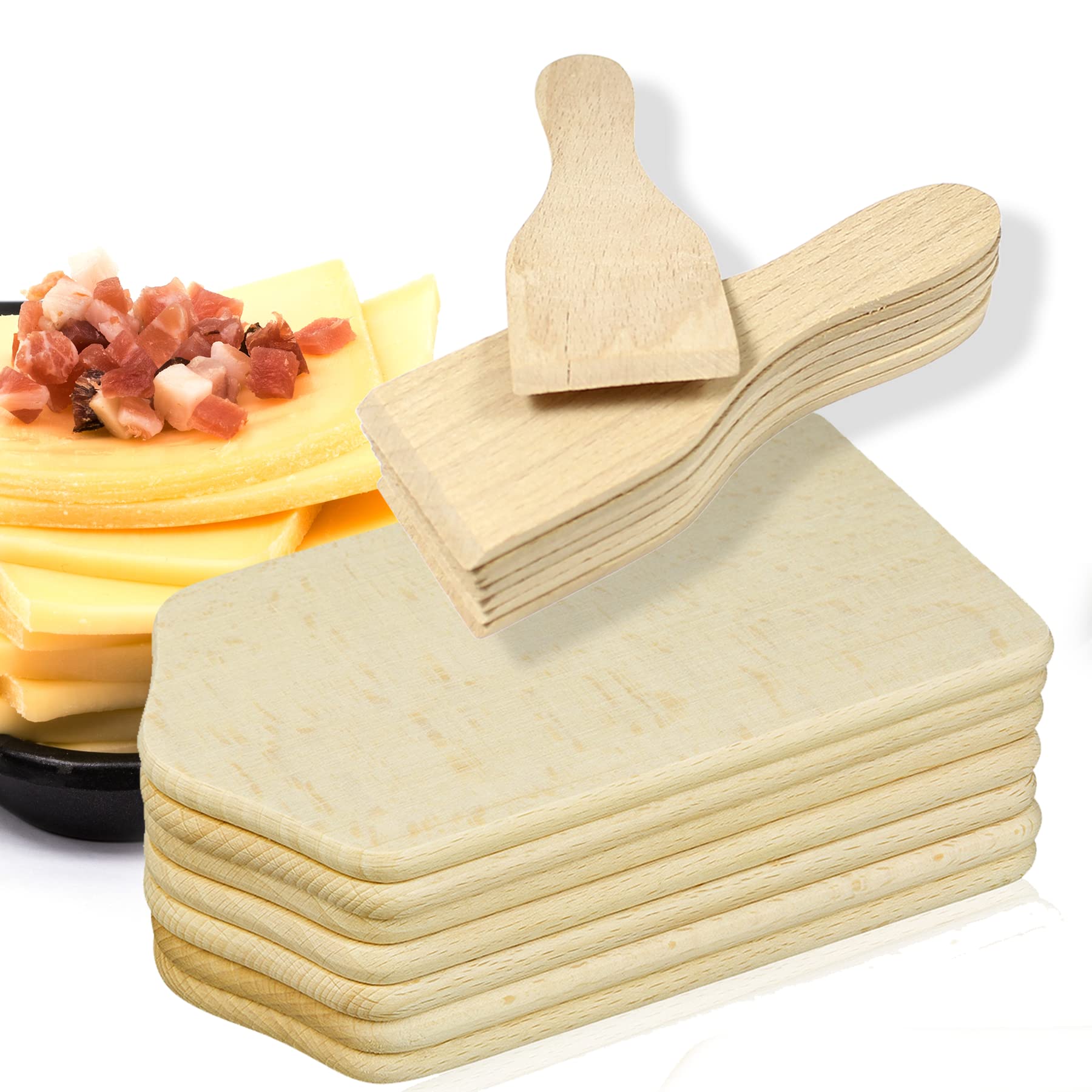 Smart Planet PIK-RKR 140+FBK180/8 Raclette Set with 8 spatulas and 8 Boards, Beech Wood