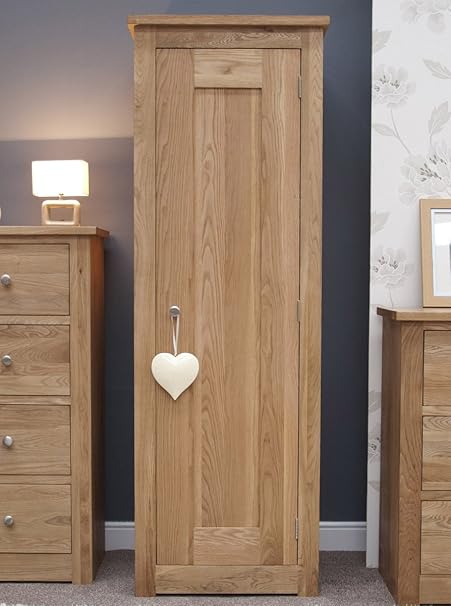 Homestyle Gb Torino Oak Single Wardrobe Size H 190cm W 65cm D