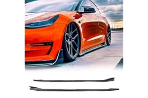 MCARCAR KIT Model 3 Real Carbon Fiber Side Skirts for Tesla Model 3 Sedan 2017-2023 Under Door Rocker Panels Valance Extension Lip Factory Outlet Golss Black