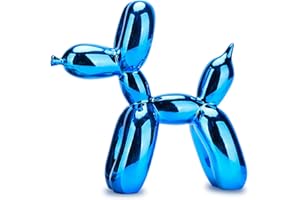 XIAOMAGG Blue Balloon Dog Decor,Balloon Animal Decor,Shelf Decor Preppy Room Decor,Cute Statue Home Decor, Bedroom Modern Sculpture Desk Decor,Office Gold Decorations Small Figurines