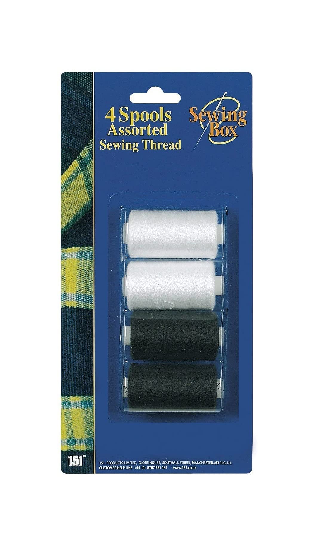 Sewing Thread Black and White 4pk