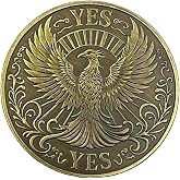 Yes No Decision Coin Maker - Phoenix &amp; Skull Dual-Sided Motivational YES/NO Flipping Coin Divination Tool