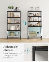 SONGMICS Shelving Unit 30 x 75 x 150 cm Rustic Brown Black GLR030B01 view 7