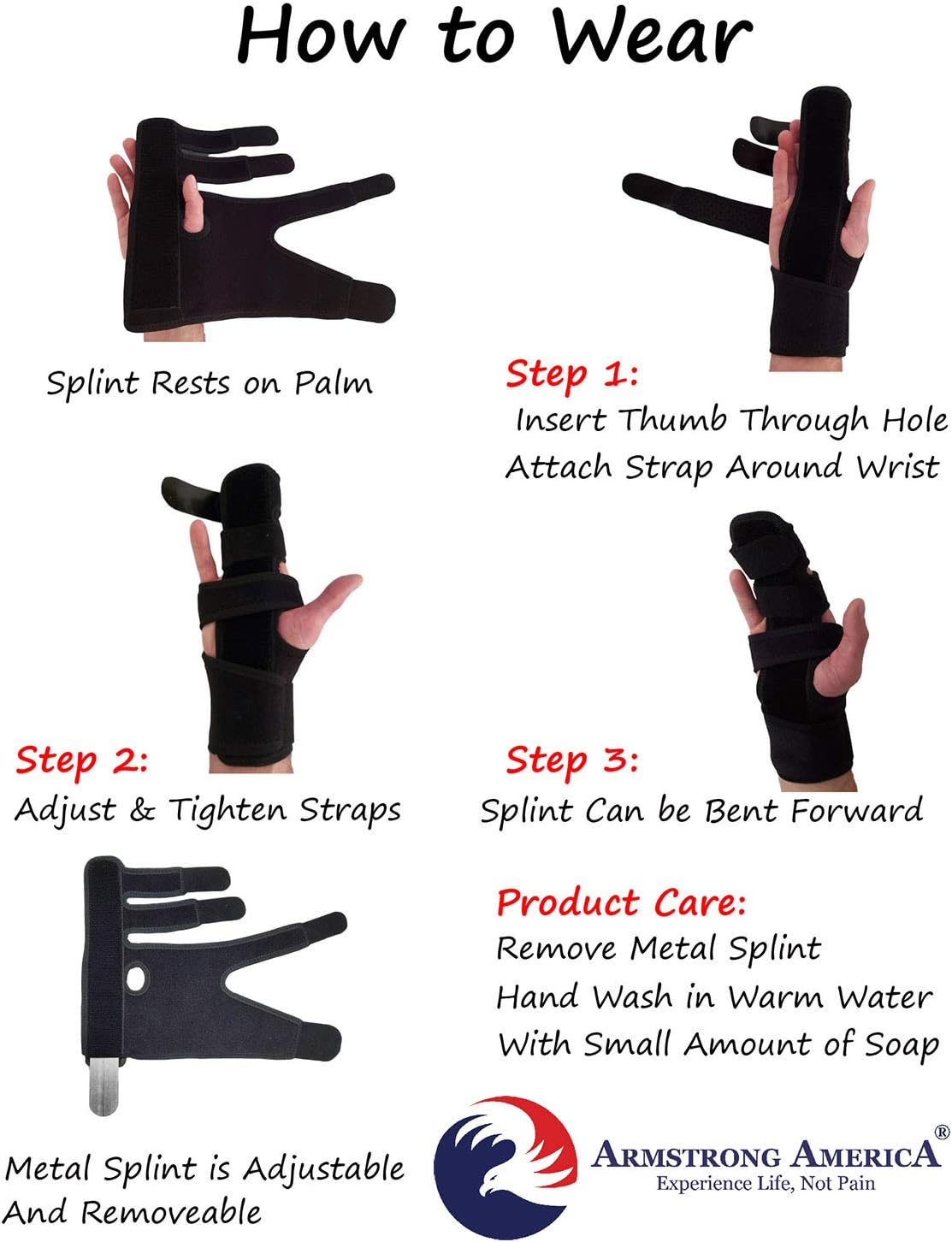 Trigger Finger Splint Finger Brace – Supports Two or Three Fingers. Help Broken Fingers Hand Contractures, Arthritis, Tendonitis, Mallet Fingers or Hand Splint for Metacarpal Fractures (Right - S/Med): Health & Personal Care