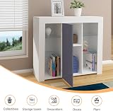 Panana Sideboard Cupboard Unit 4 Glass Shelves Cabinet RGB LED Lighted (Gray) view 6