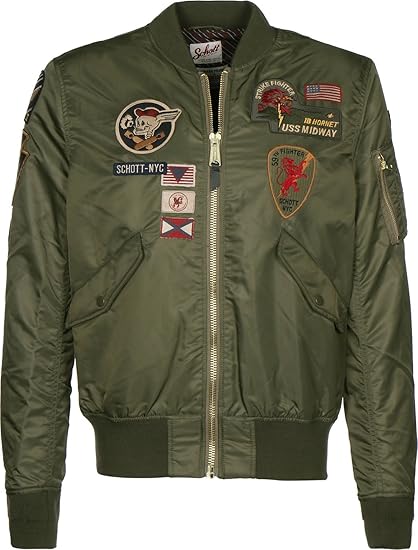 Schott Mens Nyc Kaki Army Souvenir Air Force Ma 1 Flight Bomber Jacket Xl Amazon Ca Clothing Accessories