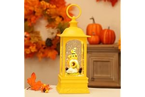 EDDORUNNING Bumble Bee Decor Gifts Spring Gnomes Figurines Sunflowers Snow Globe Lantern 6H Time Honey Bee Decor Light Up Bee Gifts for Women/Mom Birthday Party Home Decorations, Be' SG01