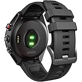 ANCOOL for Garmin S62 Watch Band/Forerunner 945/955/965 Watch Bands 22mm Silicone Band for Fenix 8 47mm/Fenix 7/6/5 Bands Replacement for Fenix 6 pro/7 pro/Epix Gen 2 47mm(Black)