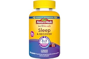Nature Made Wellblends Sleep and Recover, Sleep Aid with Melatonin 3mg to Support Restful Sleep, plus L theanine 200mg and Magnesium Citrate, 44 Gummies