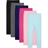 Resinta 6 Pack Girls Cotton Leggings Toddler Pants Kids Yoga Pants Tights | Stretchy &amp; Soft &amp; Breathable, Elastic Waistband, Comfortable Fit, Full Length Footless, Seasons Wear for School Play Daily