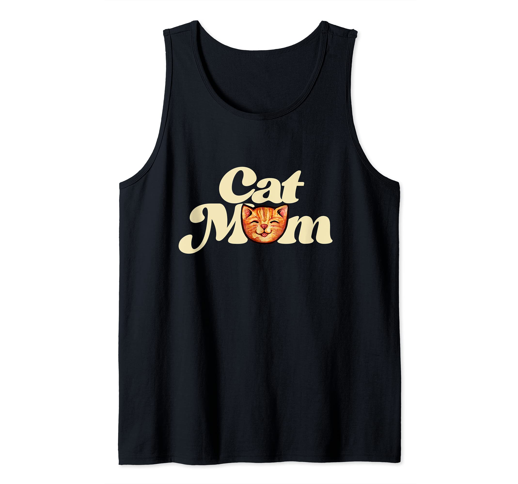 Happy Orange Tabby Cat Mom Tank Top
