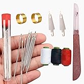 34PCS Big Eye Steel Sewing Needles Kit, Stainless Steel Sewing Needles,Steel Needle Sewing Kit, Stainless Steel Needles for Hand Sewing,Portable DIY Handcraft Set,Suitable for Handicraft Enthusiasts