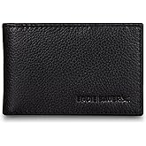 Eddie Bauer Men's Rugged Leather Bifold Wallet | Money Clip | RFID Protection | ID Window | Genuine Leather | EDC