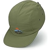 CLAPE Men's Snapback Hat 5 Panel Hat Women Flat Brim Embroidered Baseball Cap with Adjustable Straps Outdoor Camper Hat