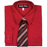Avery Hill Boys Long Sleeve Dress Shirt with Windsor Tie