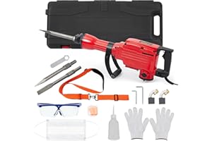 Heavy Duty Electric Demolition Jack Hammer – 1700W, Up to 1700 BPM, Multiple Sculpting Tool Bits – Power Tool Kit with Storag