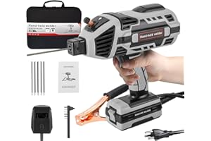Handheld Welding Machine,110v Handheld Welder with IGBT Inverter and 6 Variable Current Adjustment,Portable ARC Welder Gun for 3/32"-1/8" welding rods, IONTRAVEL Welder Machine Kit with Toolbox(Grey)