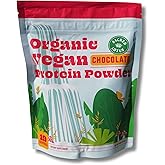 Sacred Lotus Vegan Protein Powder | Organic Chocolate Plant-Based Protein | Brown Rice & Pea Protein Blend | No Dairy, Soy, or Added Sugar | 18g Protein Per Serving | 19 Servings |15.4 oz