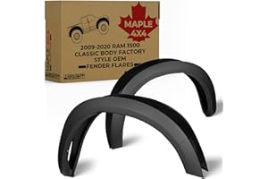 Maple4x4 Factory Style OEM Fender Flares Compatible with 2009-2018 Dodge Ram 1500 | Black Paintable Set of 4 (Fits Metal Bump