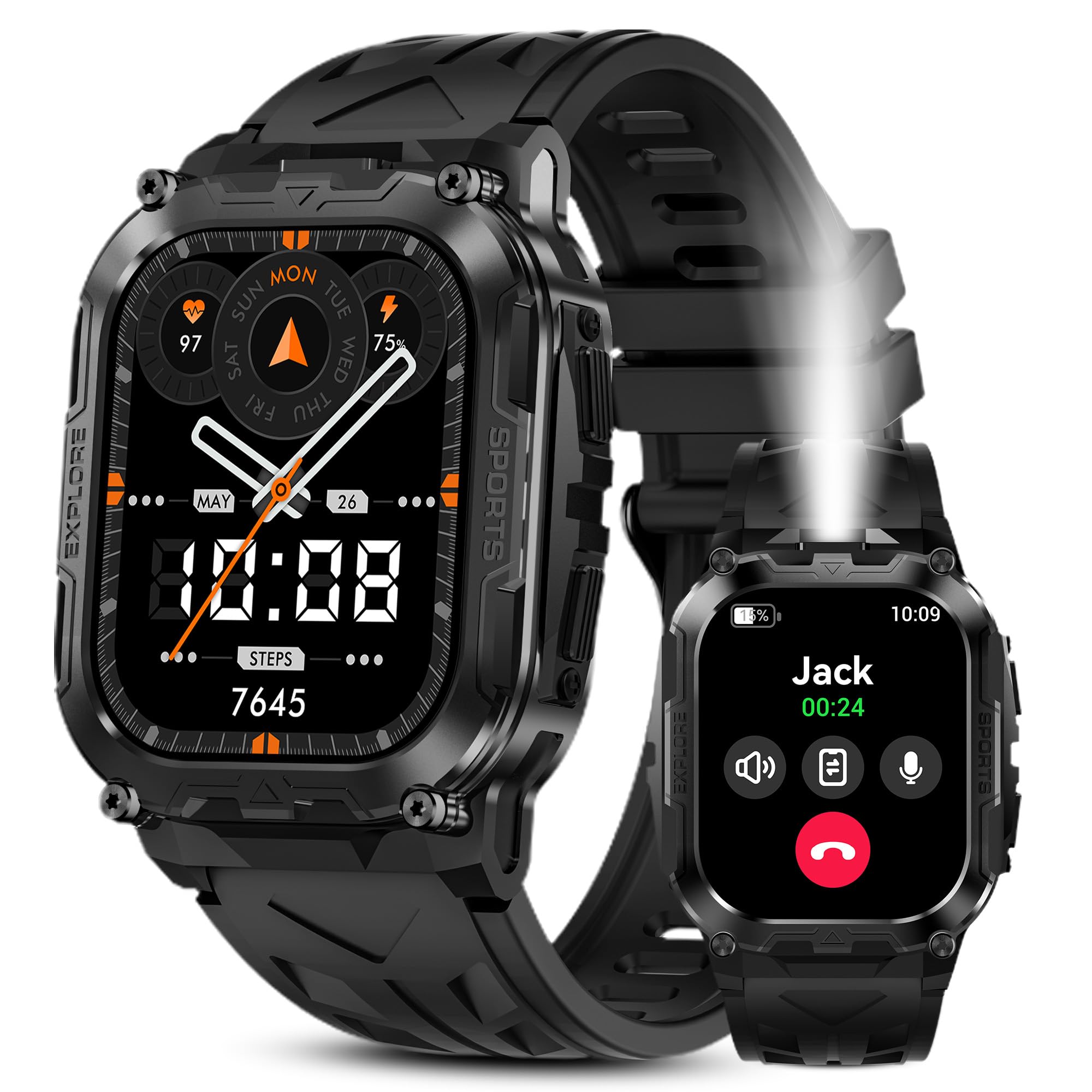 AMAZTIM Smart Watch for Men, 130 Days Extra-Long Battery, 1.96
