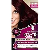 Schwarzkopf Keratin Permanent Hair Dye Cream, 1.8 Ruby Noir, Professional Quality Color for Up to 100% Gray Coverage, Bond Enforcing System