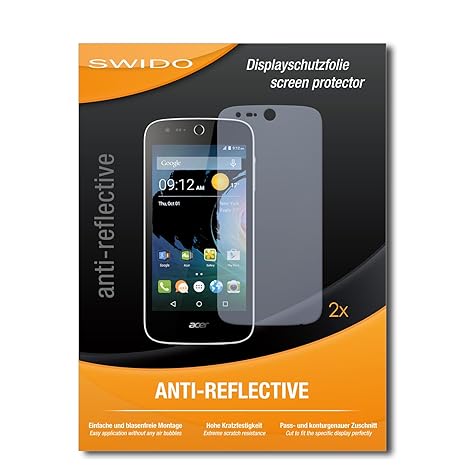 SWIDO Schutzfolie für Acer Liquid M330 [2 Stück] Anti-Reflex MATT Entspiegelnd, Hoher Härtegrad, Schutz vor Kratzer/Displaysc