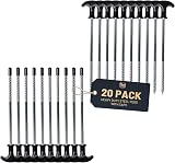 TIMBER RIDGE 20 Pack Tent Pegs Heavy Duty Spiral Steel Ground Stakes