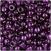 BeadTin Dark Amethyst Transparent 9mm Barrel Pony Beads (500pcs)