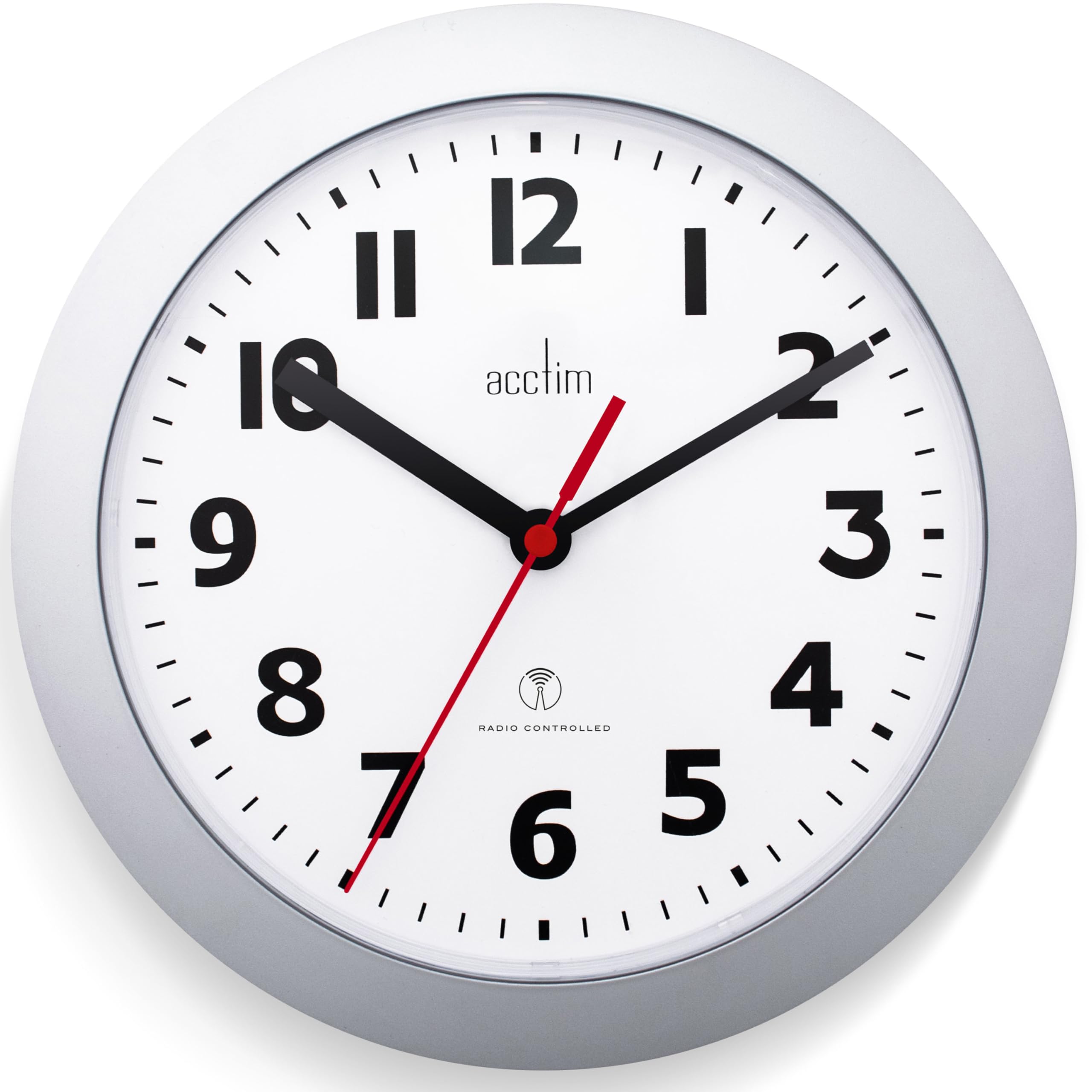 Acctim Parona Radio Controlled Wall Clock 23cm Diameter (Silver) — image 1