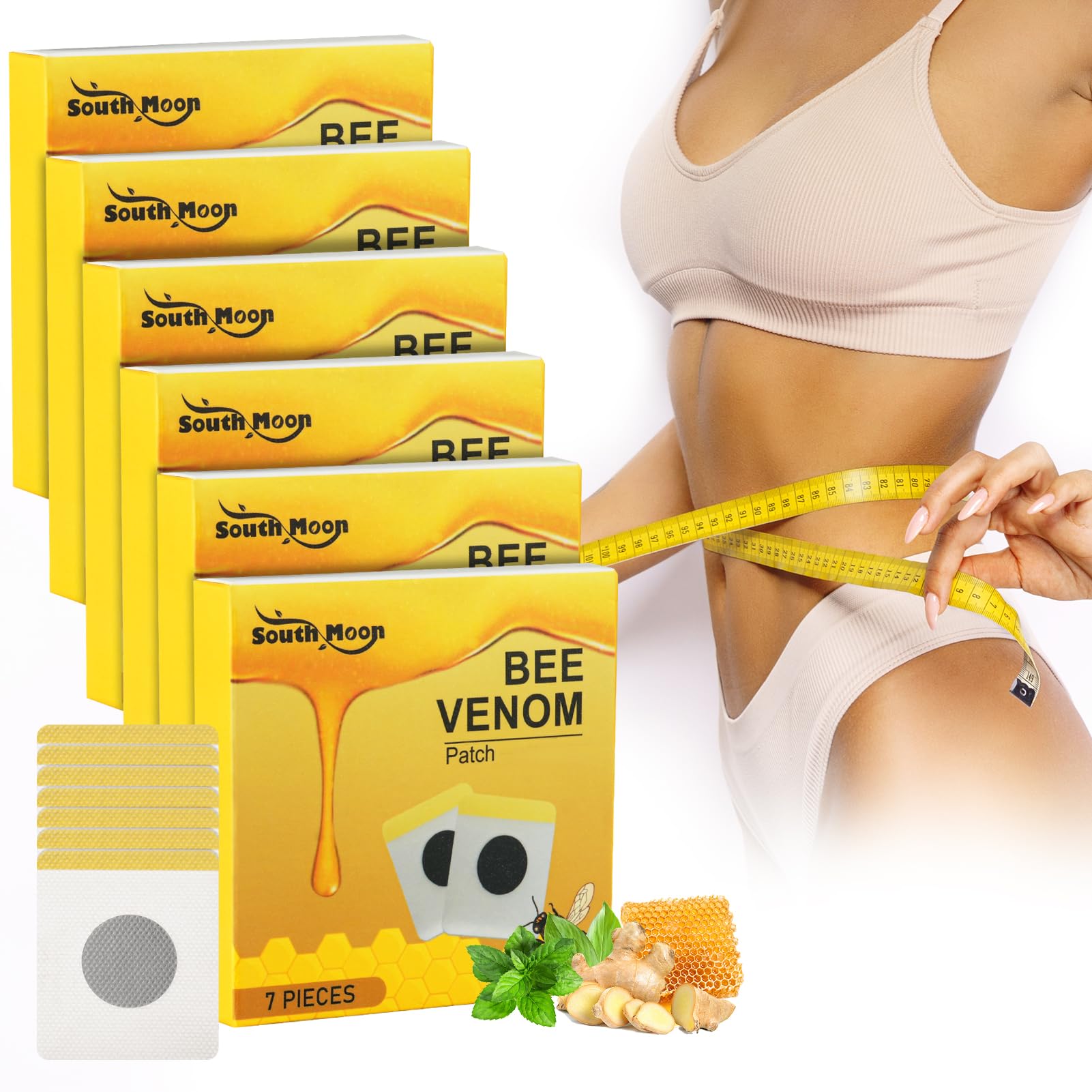 ACWOO Bee Venom Patches, 42 Pieces Bee Venom Detoxifying Patches, Bee Venom Lymphatic Body Patches, Bee Venom Lymphatic Drainage Patches for Women & Men