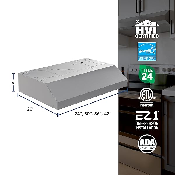 BROAN-NUTONE 30-INCH STAINLESS STEEL UNDER CABINET RANGE HOOD- TRUSTED QUIET POWER WITH 350 CFM, 1.5 SONES FOR EFFECTIVE EVERYDAY KITCHEN VENTILATION