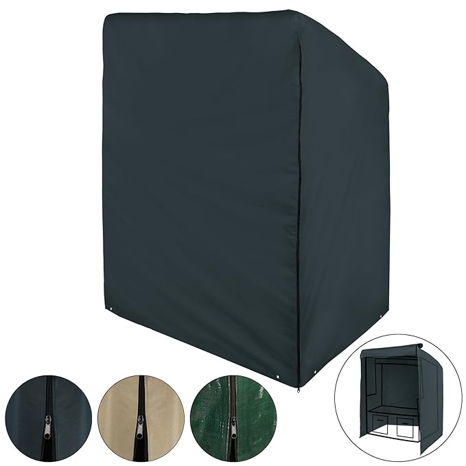 BB Sport Abdeckung für Strandkörbe Universal Schutzhülle mit den Maßen 175/140 x 135 x 105 cm wasserdicht mit verstärktem Ran