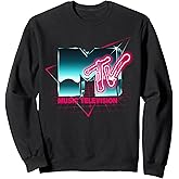 Retro MTV Logo 80's Chrome Effect Neon Colors Vintage MTV Sweatshirt