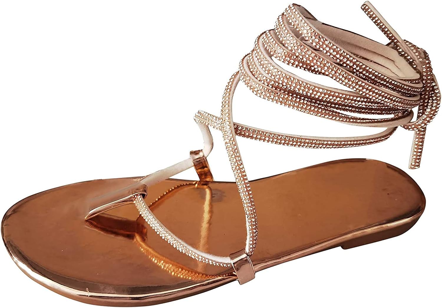 Beach Sandals for Women's Summer Leg Wraps Strappy Lace Up Open Toe