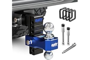 Orion Motor Tech Adjustable Trailer Hitch, 6 in Drop & Rise Hitch Fits 2 in Receiver, 12500 LBS GTW, Heavy Duty Aluminum Tow 
