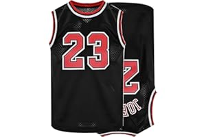 Men's #23 Basketball Jersey 90s Retro Street Party Wear Sleeveless Basketball Vest Gift Black/Red S-XXL