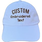 Custom Hat Add Your Own Embroidered Text Personalized Adjustable Size Baseball Cap