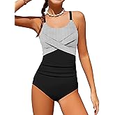 WIQI Girls Swimsuit Criss Cross Ruched One Piece Bathing Suit for Girls Adjustable Tie Back Swimwear 9-16Y