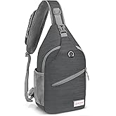 ZOMAKE Sling Bag,Small Crossbody Sling Backpack,Water Resistant Shoulder Daypack for Travel,Anti Thief Chest Bag for Hiking(Black(Stripe))