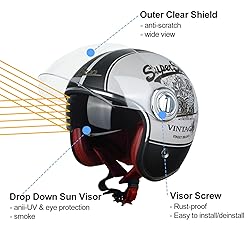 Open Face Motorcycle Helmet for Adults, DOT