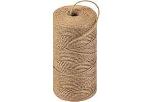 Amrules Twine String 656 Feet Long Jute Twine Hemp Rope for Gardening Crafts Giftwares Wrapping Packing Wedding Decor, Brown 1 Rolls